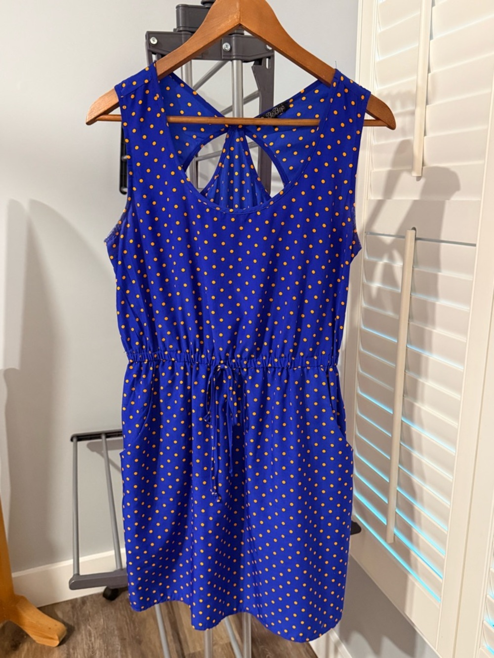 BeBop Royal Blue Dress with Orange Polka Dots
